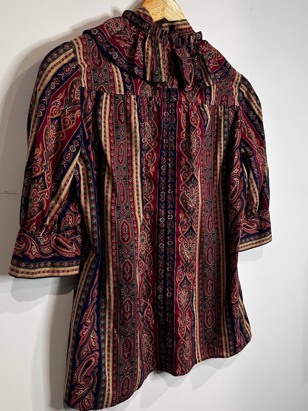 paisley ruffle blouse